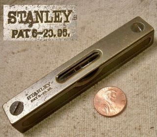 Early Stanley No 38 1/2 4 Inch Machinist Level 1896 Patent Collectible Read