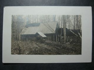 No16 Rppc Real Photo Postcard A England Maine Sugar House 1917