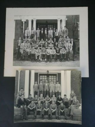 Vtg Old 2 Photographs Prep School Class Boys Young Men With Names Groton ?