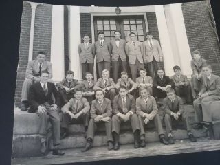 vtg old 2 photographs prep school class boys young men with names groton ? 2