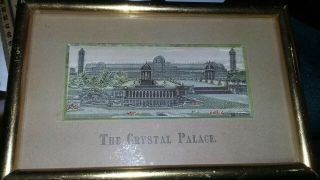 Crystal Palace Woven Silk Picture,  Gold Frame