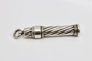 Antique Late Victorian Edwardian Sterling Silver 925 Ribbed Propelling Pencil Af