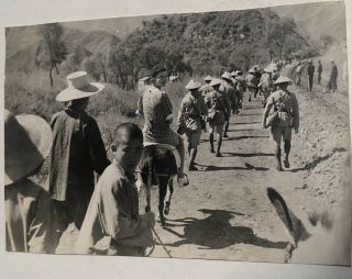1933 Soochow China Photo Chinese Soldiers Walking On Dirt Road