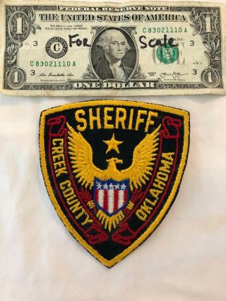 Rarer Vintage Creek County Sheriff Oklahoma Police Patch Un - Sewn Patches
