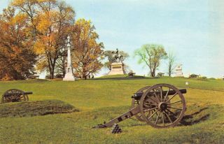 Postcard Pa Gettysburg East Cemetery Hill Battle Monument Major General Hancock