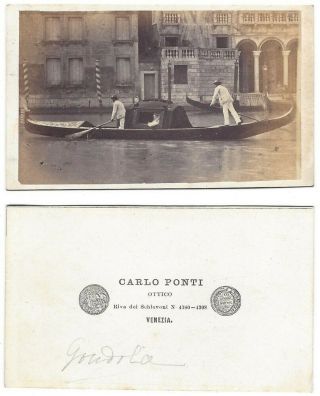 Cdv A Gondola In Venice Carte De Visite By Ponti Of Venice