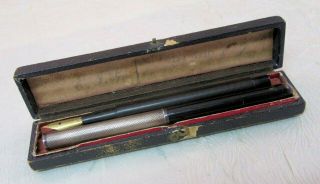 Vintage 2 Quill Style Ink Pens In Old Pen Box J8587