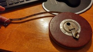 Vintage Lufkin Rule Co.  White Clad 100ft Steel Measuring Tape