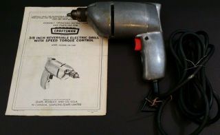 Vintage Craftsman 3/8 Drill Reversing With Torque Control 315.  11251 2 Keys Usa