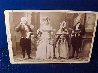 19thc Theater Group Actors Cabinet Card Studio Photo From Bay City Michigan