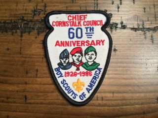 Chief Cornstalk Merged Council Old 60th Anniversary Cp Boy Scout Patch