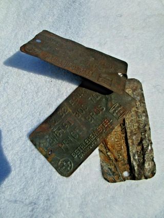 1963 BETHLEHEM STEEL,  SPARROWS POINT,  MARYLAND - 4 Vintage Factory Tags,  WIRE 5