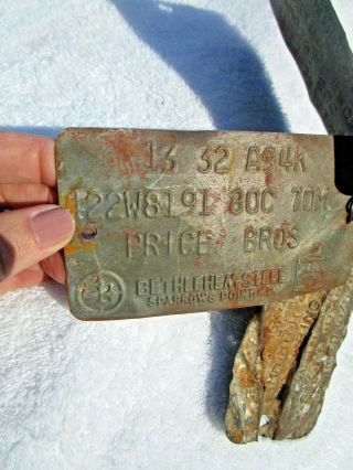 1963 BETHLEHEM STEEL,  SPARROWS POINT,  MARYLAND - 4 Vintage Factory Tags,  WIRE 6