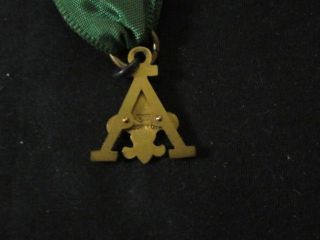 Scouters Training Award Medal solid green ribbon,  gold fdl es 2