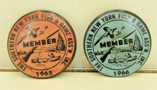 Pinback Button The Southern York Fish & Game Assoc Member Pin 1965 And 1966