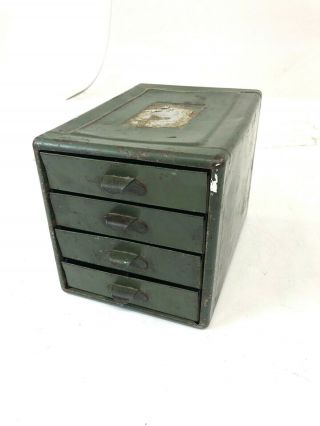 Vintage Green Steel Parts Cabinet Metal Steelmaster Industrial Case File Box 60s