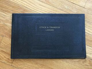 Antique 1920s  Stock Ledger & Transfer Record Book Corporation Ephemera