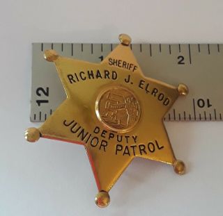 Vintage Sheriff Deputy Junior Patrol Badge Richard J.  Elroy,  Cook County,  IL 7