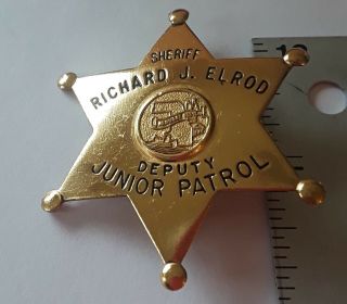 Vintage Sheriff Deputy Junior Patrol Badge Richard J.  Elroy,  Cook County,  IL 8