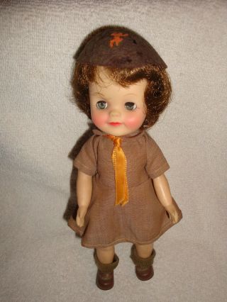 Vintage 1965 Effanbee Brownie Scout Doll - Gs Usa Brownie Scouts Doll - 8.  5 " Tall