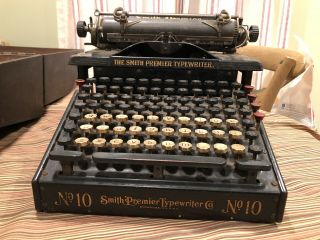 The Smith Premier No.  10a Typewriter With Custom Case 1910 Serial 58884