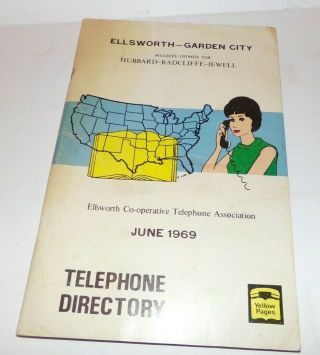 1969 Ellsworth Radcliffe Jewell Garden City Hubbard Iowa Telephone Book