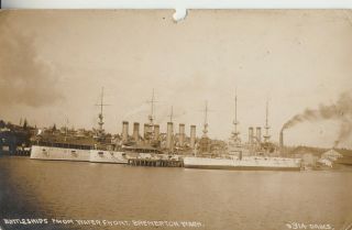 1900s Rppc Us Navy Uss Battleships & Cruisers Bremerton Washington Wa