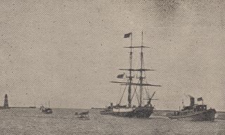 SHIP 1913 2 TUGS TOWING Commodore Perry Relief FLAGSHIP the USS Brig Niagara 3