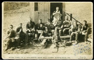 Rppc Real Photo Postcard Saw Mill Camp Kipp 