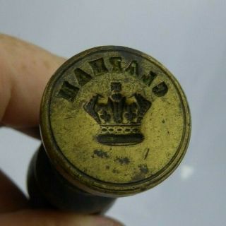 Antique Desk Seal Royal Crown & Clapham - Royal Mail ? Fine Quality C19th Wax