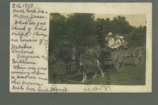Marble Rock Iowa Rp 1907 Horse - Drawn Wagon Kids Mom Hand - Colored Foal Farm