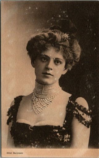 Ethel Barrymore American Stage Actress Choker Necklace Costume 1905 Portrait