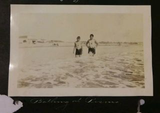 2 Vintage Old 1924 Photos of a Man & Two Boys Clam Digging in Ocean Pismo Beach 2