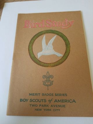 Bird Study Tan Covered Merit Badge 1930 Copyright
