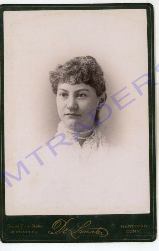 Antique Cabinet Card Photo,  C1880,  Pretty Young Woman Hartford Ct,  P71