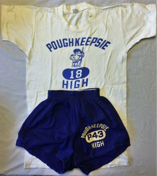 Vintage 1960s Poughkeepsie High School Pioneers Gym Outfit Size Small Seinfeld