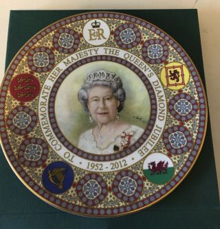 Caverswall Queen Elizabeth Ii Jubilee 60th Anniversary 8” Collectible Plate