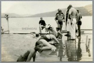 397 A Day At The Lake,  Boys,  Vintage 1935 Photo