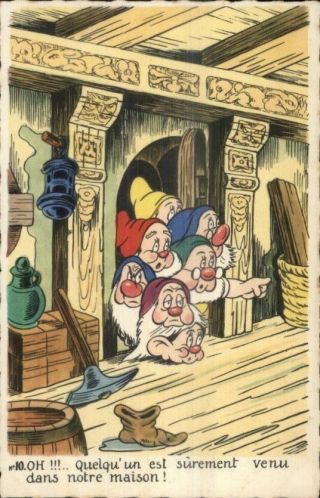 Snow White & 7 Dwarfs French Superluxe Walt Disney Issue 10 Postcard