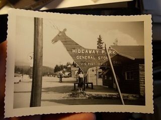 Vint Snapshot Photo,  Hideway Park General Store & Post Office Sign,  Colorado?