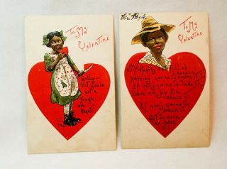1900 Black Americana Love Valentines Cards