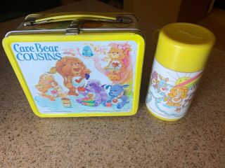1985 Care Bear Cousins Lunch Box & Thermos Vintage Very Good Lunchbox
