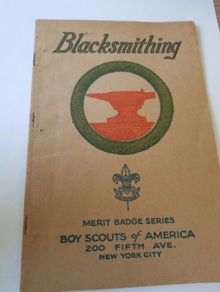 Blacksmithing Tan Covered Merit Badge 1925 Copyright