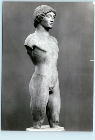 The Strangford Apollo Greek Nude Young Man Statue Vintage 4x6 Photo Postcard D76