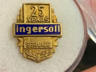 Ingersoll 1/10 14k Gold 25 Years Of Service Award Pin.
