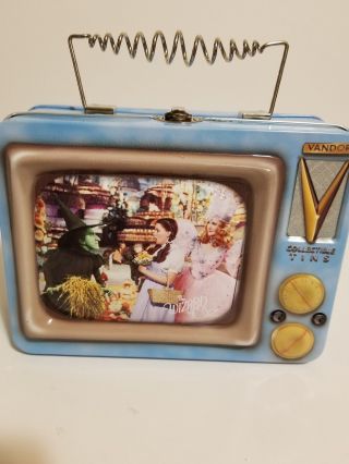 Vandor 2000 Collectible Wizard Of Oz Tv Tote Tin Lunch Box Dorothy & Friends
