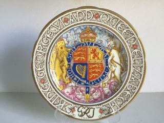 1937 Paragon China King George Vi And Queen Elizabeth Coronation Plate 10 1/2 " 3