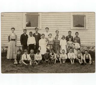 Class Photo With African American Black Students Schoolhouse Rppc Photo Antique