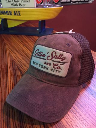 Gettin Salty Brown Waxed Trucker Hat - Firefighter Cap - Firefighter Hat