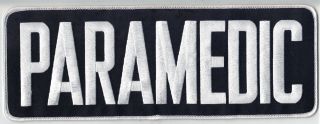 Large Paramedic Back Patch (for Shirt Ot Jacket) 11 - Inches By 4 - Inches